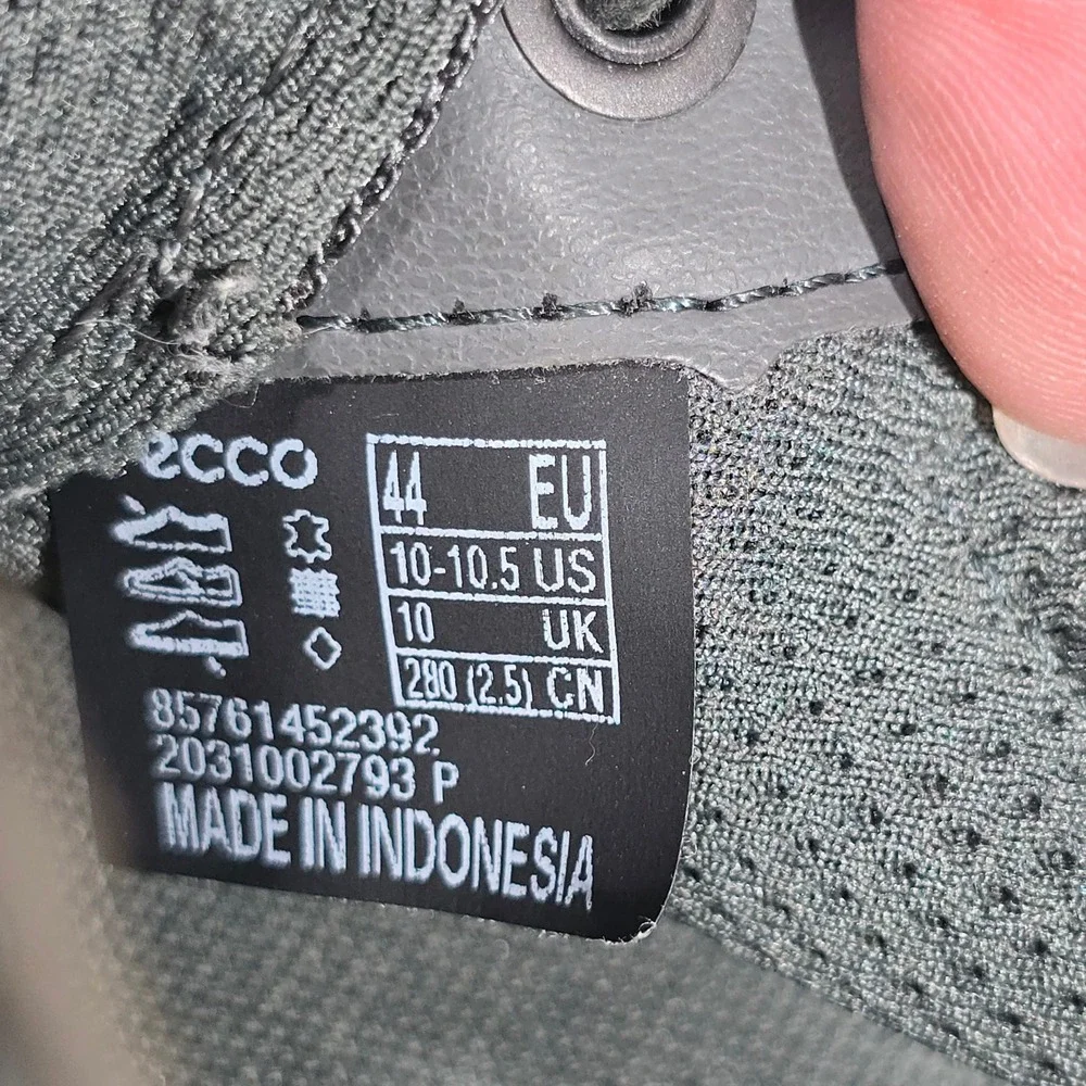 ECCO Soft 7 Sneaker Grey Nubuck Leather Size EU 44 US Men's 10-10.5‎ Casual